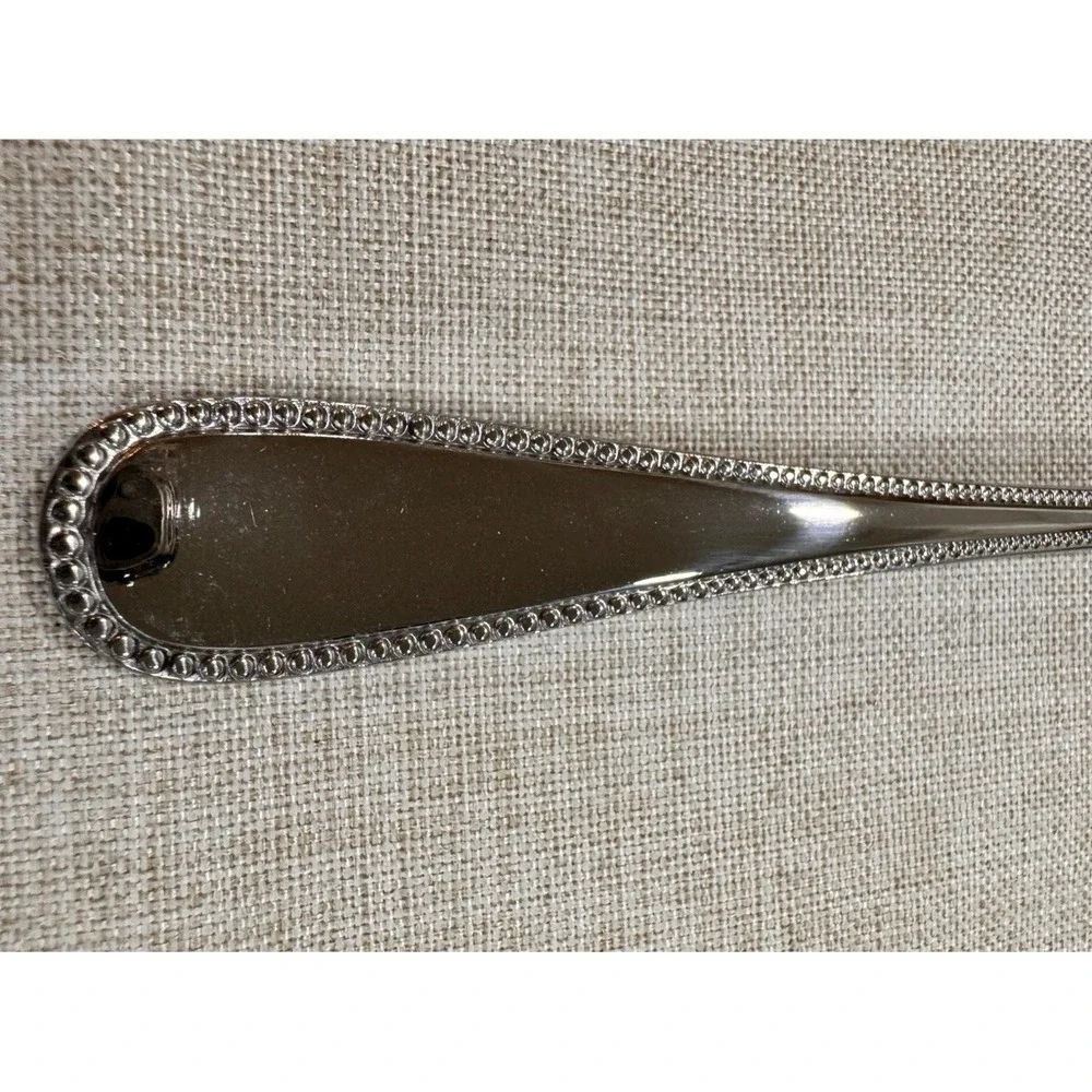 Lot Of 8 Orleans‎ Stainless Flatware ORL9 Iced Tea Spoons  Beaded Edge NIB
